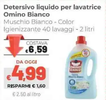 Coop Omino Bianco Detersivo liquido per lavatrice 40 lavaggi 2 litri offerta