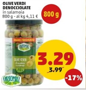 PENNY Ortomio Olive Verdi Denocciolate in salamoia 800 g offerta