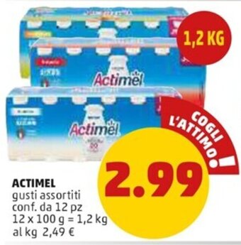 PENNY Actimel gusti assortiti 12 pz 1,2 kg offerta