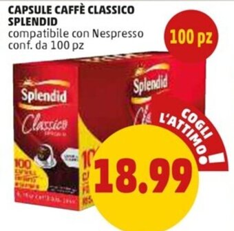 PENNY Splendid Capsule Caffè Classico compatibile con Nespresso 100 pz offerta