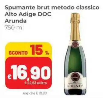Coop Arunda Spumante brut metodo classico Alto Adige DOC offerta