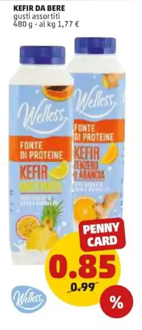 PENNY Welless Kefir da Bere gusti assortiti 480 g offerta