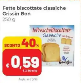 Coop Grissin Bon Fette biscottate classiche 250g offerta