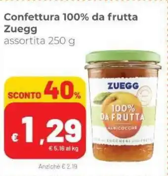 Coop Zuegg Confettura 100% da frutta 250g offerta