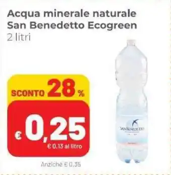 Coop San Benedetto Ecogreen Acqua minerale naturale 2 litri offerta