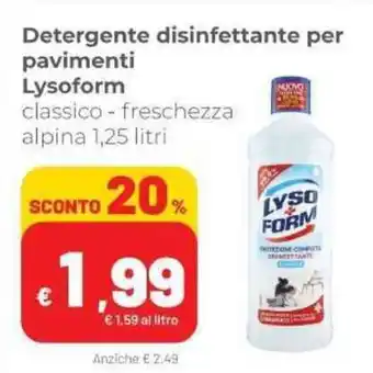 Coop Lysoform Detergente disinfettante per pavimenti 1,25 litri offerta