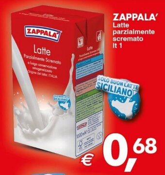 Mercati Alimentari Zappalá Latte parzialmente scremato lt 1 offerta