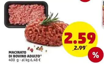 PENNY Macinato di Bovino Adulto 400g offerta