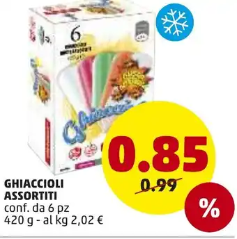 PENNY Ghiaccioli Assortiti 6pz 420g offerta
