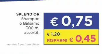 Acqua & Sapone Shampoo o balsamo 300ml assortiti splend'or offerta