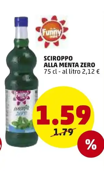 PENNY Funny Sciroppo Alla Menta Zero 75cl offerta