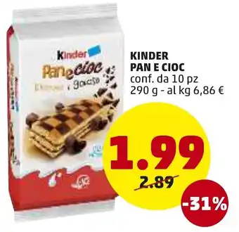 PENNY Kinder Pan E Cioc 10pz 290g offerta