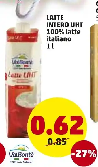 PENNY Val Bontà Latte Intero UHT 100% latte italiano 1L offerta