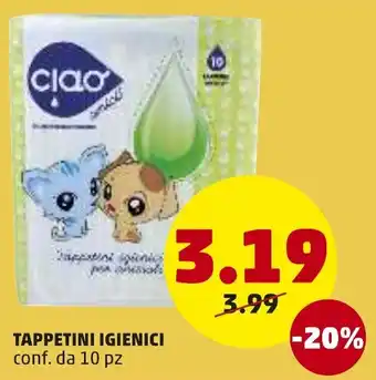 PENNY Tappetini Igienici 10pz offerta