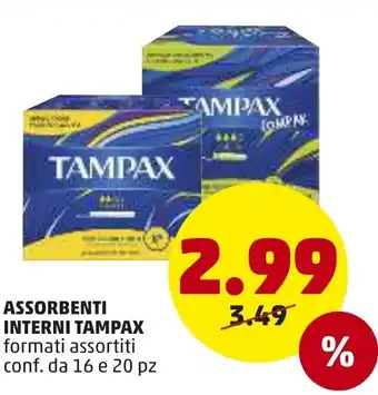 PENNY Tampax Assorbenti Interni 16 e 20pz offerta