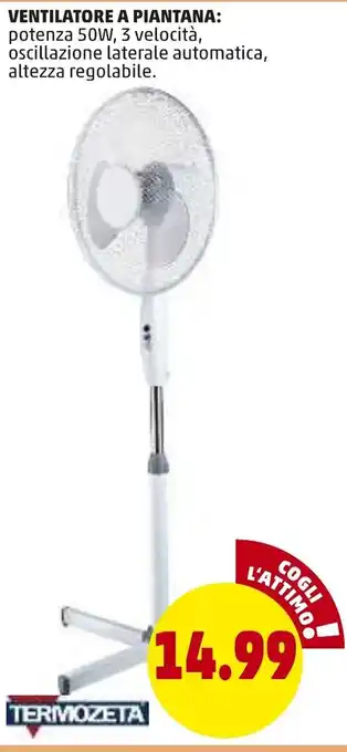 PENNY Termozeta Ventilatore a piantana 50W offerta