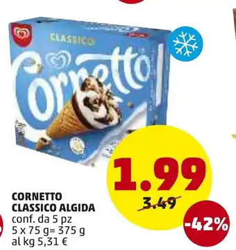 PENNY Algida Cornetto Classico 5pz x 75g offerta