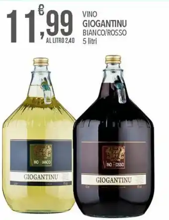 Iper Nonna Isa Giogantinu Vino bianco/rosso 5 litri offerta