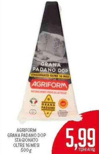 Supermercati Piccolo Agriform Grana Padano Dop stagionato oltre 16 mesi 500 g offerta