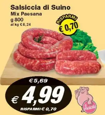 Prix Quality Salsiccia di Suino Mix Paesana 800 g offerta
