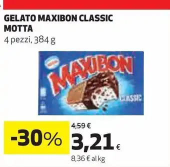 Coop Gelato maxibon classic motta 4 pezzi 384g offerta