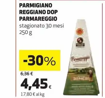 Coop Parmigiano reggiano parmareggio dop stagionato 30 mesi 250g offerta
