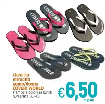 Famila Coveri World Ciabatta infradito uomo/donna numerata 36-45 offerta