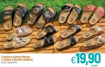 Famila Coveri World Ciabatta uomo/donna 2 fibbie offerta