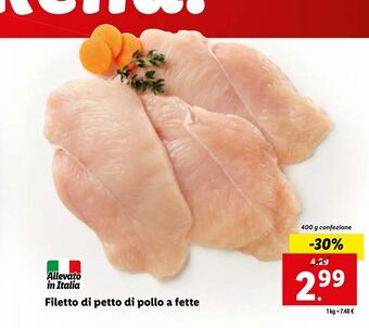 Lidl Filetto di petto di pollo a fette offerta