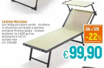 Famila Lettino Riccione cm 193x60 offerta