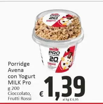 Paghi Poco Porridge avena con yogurt milk pro g 200 cioccolato, frutti rossi offerta