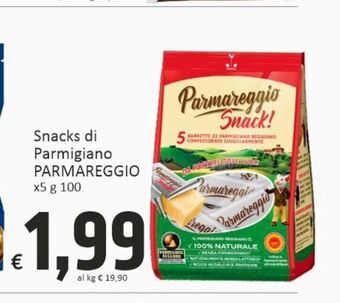 Paghi Poco Snacks di parmigiano parmareggio x5 g 100 offerta