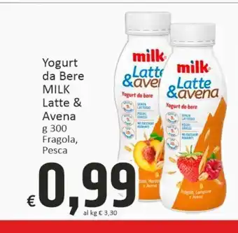 Paghi Poco Yogurt da bere milk latte & avena g 300 fragola, pesca offerta