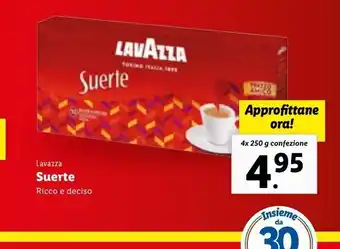 Lidl Lavazza suerte ricoo e deciso 4x250g offerta