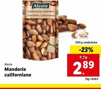 Lidl Mandorle californiane 200g offerta