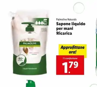 Lidl Sapone liquido per mani ricarica 1l palmolive offerta