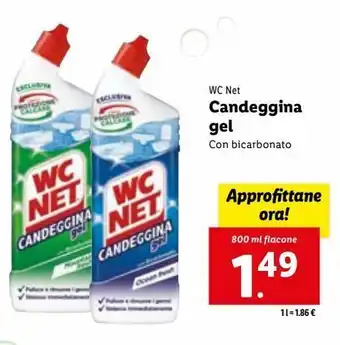 Lidl Candeggina gel con bicarbonato 800ml wc net offerta
