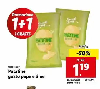 Patatine gusto pepe e lime 2x150g