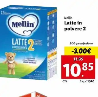 Lidl Latte in polvere mellin 800g offerta