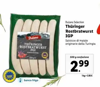 Lidl Salsicce di maiale 500g offerta