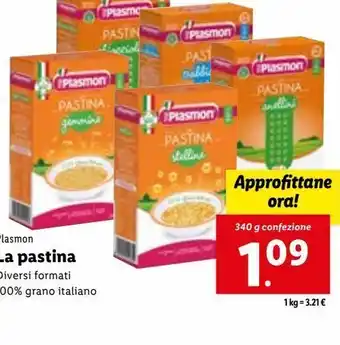 Lidl Pastina plasmon 340g offerta