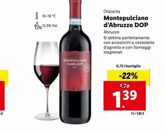 Lidl Montepulciano d'abruzzo dop 0,75l offerta