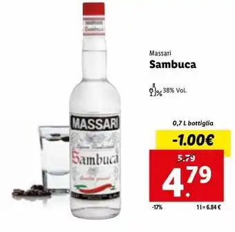 Lidl Sambuca massari 0,7l offerta