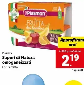 Lidl Omogeneizzati plasmon 4x100g offerta