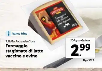 Lidl Formaggio stagionato di latte vaccino e ovino 300g offerta