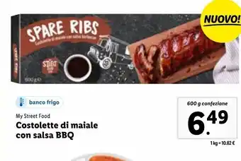 Lidl Costolette di maiale con salsa bbq 600g offerta