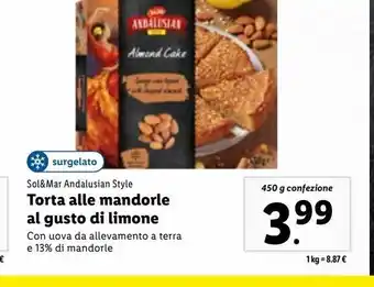 Lidl Torta alle mandorle al gusto di limone 450g offerta