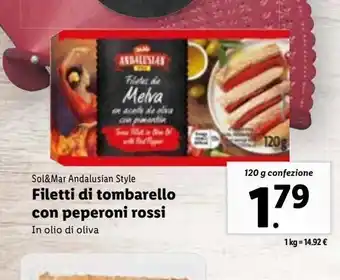 Lidl Filetti di tombarello con peperoni rossi 120g offerta