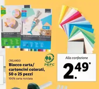Lidl Blocco carta/cartoncini colorati offerta