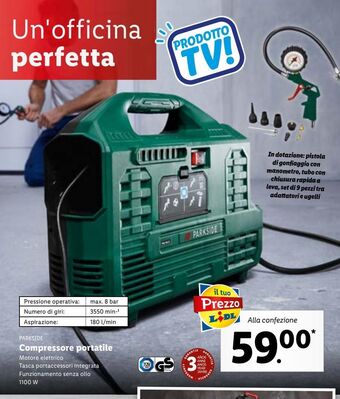 Lidl Compressore portatile offerta